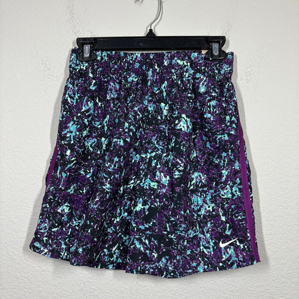 Nike Boys Large Standard Fit Multi Printed Shorts Black Viotech Elastic Waist